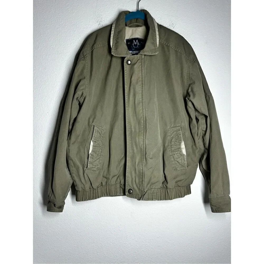 Vintage Rare Members Only Cotton Bomber Style Jacket Sz S Full Zip Pockets Lined